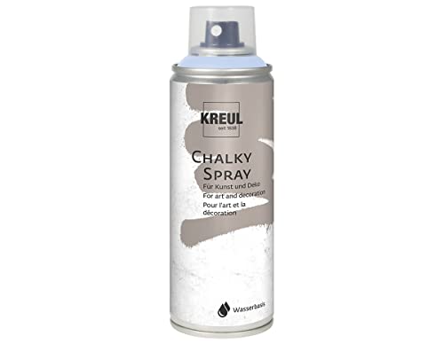 KREUL 76354 - Chalky Spray vintage blue, 200 ml, matte Sprühfarbe mit Kreideoptik auf Wasserbasis, hochpigmentiert und wasserfest, für Innen und Außen von Kreul