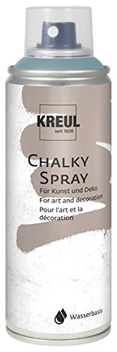 KREUL 76355 - Chalky Spray sir petrol, 200 ml, matte Sprühfarbe mit Kreideoptik auf Wasserbasis, hochpigmentiert und wasserfest, für Innen und Außen von Kreul