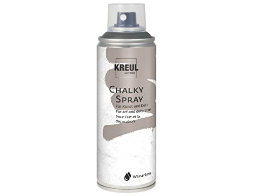 KREUL 76356 - Chalky Spray volcanic gray, 200 ml, matte Sprühfarbe mit Kreideoptik auf Wasserbasis, hochpigmentiert und wasserfest, für Innen und Außen von Kreul