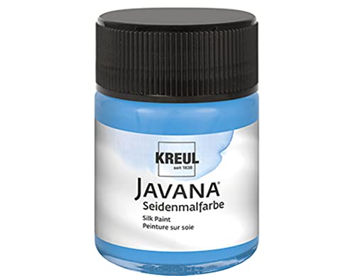 KREUL 8104 - Javana Seidenmalfarbe im 50 ml Glas, blau, hochpigmentierte und brillante Farbe auf Wasserbasis, mit fließend flüssigem Charakter, dringt tief in die Fasern ein von Kreul