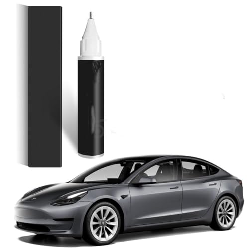 KRHINO Autolackstift für Tesla Model 3 X Y S, Auto-Kratzer-Entferner, Lackstifte, Autolack-Reparaturstift, Auto-Ausbesserungsstift, Weiß, Schwarz, Silber, Rot, Blau,-Silver von KRHINO