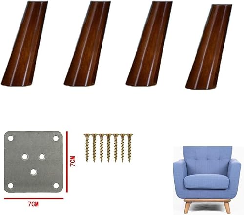 KRHINO LILIKY Schräge Massivholz-Sofafüße, Tischfüße, TV-Ständerfüße, Möbelfüße, Schrankfüße, Sofafüße, Bett-Küchenschrank, 4er-Set Tisch- und Stuhlbeine (Size : 3.9in/10cm) von KRHINO