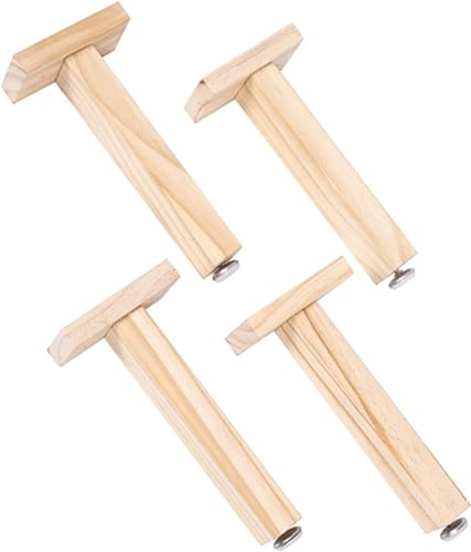 LILIKY 4-teiliger T-Bar-Rahmen, Stützbeine, verstellbare Möbelbeine aus Kiefernholz, Schrankbeine aus Massivholz, Sofatischbeine mit Schrauben (36 cm) Tisch- und Stuhlbeine ( Size : 32cm/12.6in ) von KRHINO