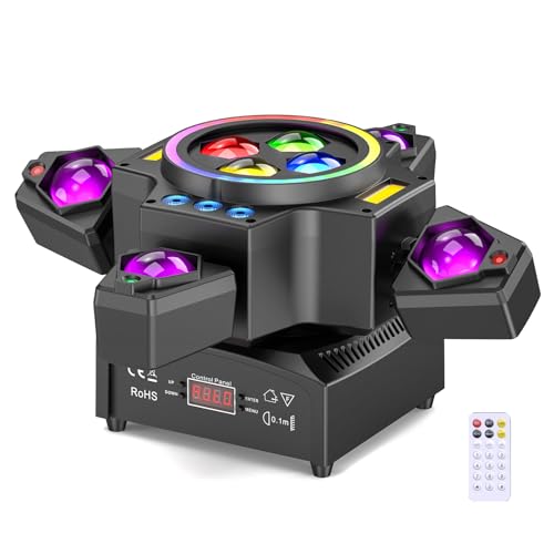 150W Moving Head LED mit Fernsteuerung RGBW Disco Licht Partylicht mit 4 Lichtarmen Scheinwerfer für DJ Bar Geburtstag Disco Hochzeit Partykeller Bühnenlicht 150W Moving Head LED mit Fernsteuerung RGBW Disco Licht Partylicht mit 4 Lichtarmen Scheinwerfer für DJ Bar Geburtstag Disco Hochzeit Partykeller Bühnenlicht von KRIDERISH
