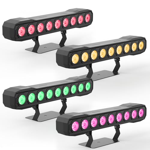 4PCS Wallwasher Bühnenlicht Bar 60W, 9 RGBW LED Effektstrahler mit Fernbedienung DMX512 Discolicht Partylicht Strobe Sound Control für Bar DJ Party Hochzeit Outdoor 4PCS Wallwasher Bühnenlicht Bar 60W, 9 RGBW LED Effektstrahler mit Fernbedienung DMX512 Discolicht Partylicht Strobe Sound Control für Bar DJ Party Hochzeit Outdoor von KRIDERISH
