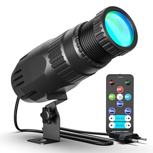 KRIDERISH Pinspot LED Licht 20W 4 en 1 LED Punktstrahler 4 Modi Spiegelkugelprojektor mit Fernbedienung Spot Bühnenlicht Leuchte für Bar Disco Tanzhallen Party Hochzeit von KRIDERISH