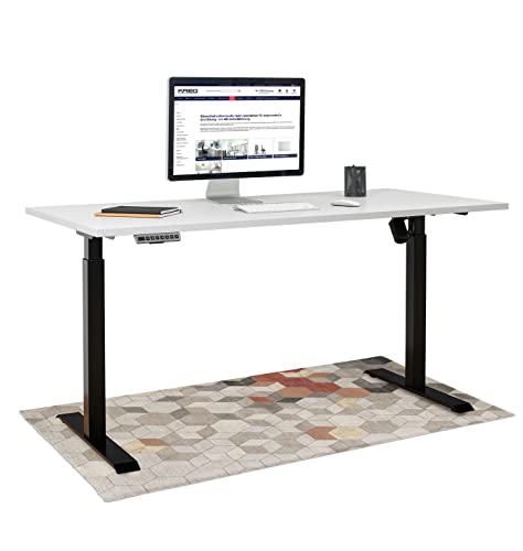 KRIEG HighDesk SMART Höhenverstellbarer Schreibtisch (Schwarz + Grau I 180 x 80 cm) - Elektrischer Sitz- & Stehtisch mit Tischplatte - Stehschreibtisch Elektrisch Höhenverstellbar von KRIEG