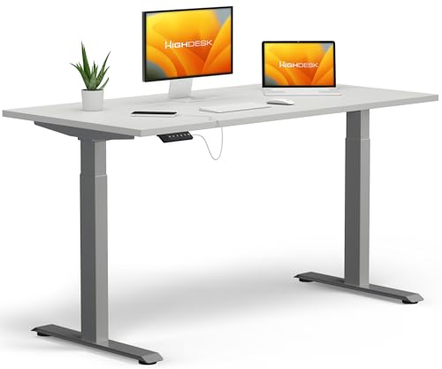 KRIEG HighDesk Basic Höhenverstellbarer Schreibtisch 180 x 80 cm I Silber + Weiß - Elektrischer Sitz- & Stehtisch mit Tischplatte - Stehschreibtisch Elektrisch Höhenverstellbar KRIEG HighDesk Basic Höhenverstellbarer Schreibtisch 180 x 80 cm I Silber + Weiß - Elektrischer Sitz- & Stehtisch mit Tischplatte - Stehschreibtisch Elektrisch Höhenverstellbar von KRIEG