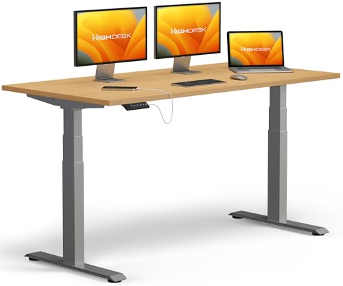 KRIEG HighDesk PRO Höhenverstellbarer Schreibtisch 180 x 80 cm I Silber + Buche - Elektrischer Sitz- & Stehtisch mit Tischplatte - Stehschreibtisch Elektrisch Höhenverstellbar KRIEG HighDesk PRO Höhenverstellbarer Schreibtisch 180 x 80 cm I Silber + Buche - Elektrischer Sitz- & Stehtisch mit Tischplatte - Stehschreibtisch Elektrisch Höhenverstellbar von KRIEG