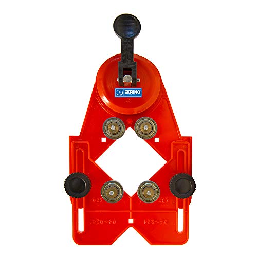 Krino 03121002 Schablone mit Saugnapf zum Aufschrauben Präzise Feinsteinzeug, Keramik und Fliesen, Rot, 5 ÷ 80 mm von KRINO