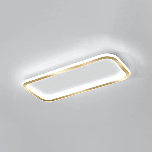 KRIPINC LED Deckenleuchte Rechteckig, LED Deckenleuchte Flach, LED Panel Deckenleuchte für Schlafzimmer, Wohnzimmer, Badezimmer, Küche, Flur (Gold, Kaltes Weiß) von KRIPINC