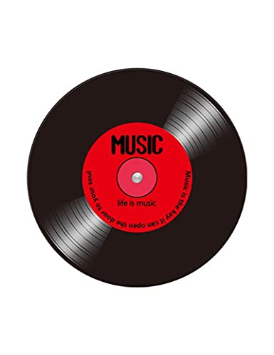 KRIPINC Teppich, Fußmatte mit Modischem Vinyl-Schallplattenmuster, Runder rutschfeste Matte für Musikzimmer, Schlafzimmer, Wohnzimmer, Spielzimmer (120X120cm, Stil E) von KRIPINC