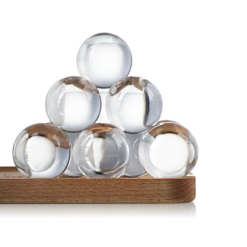 KRISININE 8 Stück klare Kristallglaskugeln, 40 mm, transparente Quarz-Dekokugeln für Zuhause, Tischdekoration von KRISININE