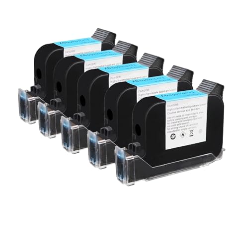 KRLAZdN Industrielle Tintenpatrone, kompatibel mit automatischer industrieller Datumscode-Tij-Tintenstrahldrucker-Tintenstrahldrucker-600-dpi-Datums-/Uhrzeitcoder-Codierung(1xBlack-12.7mm) von KRLAZdN