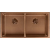 Doppelte Küchenspüle 855 mm - Kupfer gebürstet - Tilia von KROOS®
