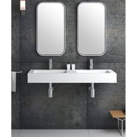 Rechteckiges wandhängendes Waschbecken Mattweiß - Lodja von KROOS®