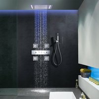 Thermostatisches Komplett-Duschsystem Deckeneinbau-LED-Massagestrahl von KROOS®