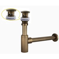 Kroos ® - Zylindrischer Waschtischsiphon mit Überlauf aus Bronze von KROOS®