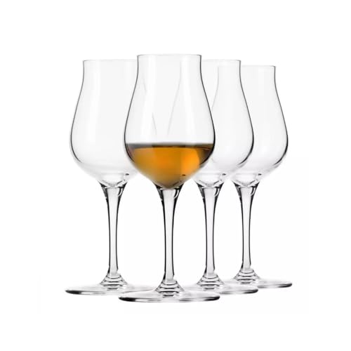 Krosno Brandy Cognac Snifter Gläser Rum Verkostung Geschenk-Set | Set von 4 | 110 ML | AVANTE GARDE Kollektion | | Perfekt für Zuhause, Restaurants und Küche Set | Spülmaschinenfest Whiskey Glas von Krosno