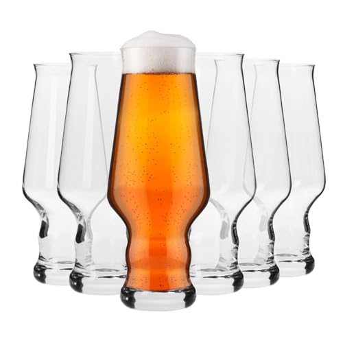 Krosno Craft Bier-Gläser Weizengläser IPA | Set von 6 | 400 ML | Splendour Kollektion | Perfekt für zu Hause und Partys | Spülmaschinenfest von Krosno