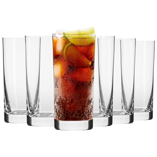 KROSNO Longdrinkgläser Wassergläser Trinkgläser | Set von 6 | 350 ML | Blended Kollektion | Perfekt für Zuhause, Restaurants und Partys | Spülmaschinenfest von Krosno