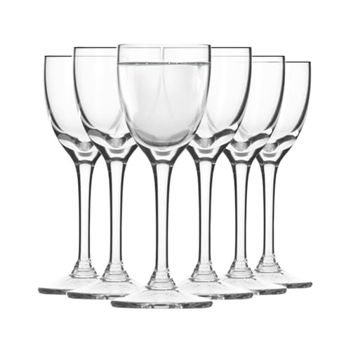 Krosno Vodka Trinkgläser | 6er Set | 25 ml | Mixology Collection | Cocktailgläser Likörglas Brandy Whisky Gin Glas | Haus, Bar, Events & Küche | Spülmaschinenfestes Kristall-Geschenk-Set Glaswaren von Krosno