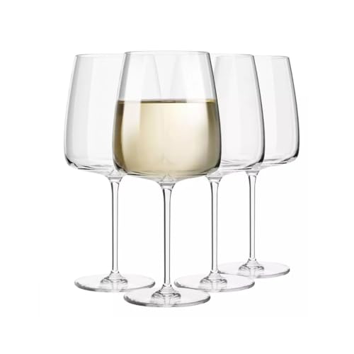 Krosno Weißweingläser | 4er Set | 480 ML | Moderne Kollektion | Gläser zum Trinken und Verschenken | Perfekt für Haus, Restaurant und Küche | Spülmaschinenfest von Krosno