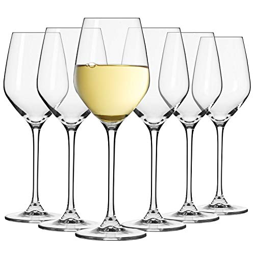 Krosno Kleine Weiß-Weingläser | Set von 6 | 200 ML | Splendour Kollektion | Perfekt für zu Hause, Restaurants und Partys | Spülmaschinenfest von Krosno