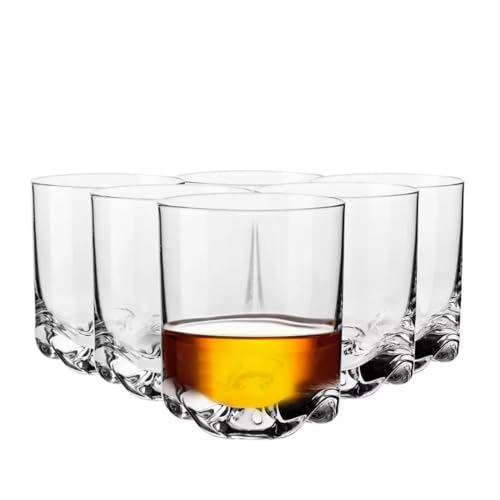 Krosno Whiskey Gin Tumbler Gläser | Set von 6 Gläsern | 280 ML | Cocktail-Gläser Trinken Geschenk-Box | Perfekt für Haus, Restaurants und Küche Set | Spülmaschinenfest Tumbler von Krosno
