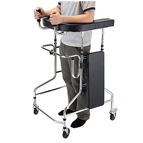 KRQDBCZ Aufrechter Gehwagen für Senioren - Klappbarer Rollator mit gepolsterten Armlehnen | 100 kg Tragfähigkeit | 10-stufig höhenverstellbar | Gehhilfe für Senioren KRQDBCZ Aufrechter Gehwagen für Senioren - Klappbarer Rollator mit gepolsterten Armlehnen | 100 kg Tragfähigkeit | 10-stufig höhenverstellbar | Gehhilfe für Senioren von KRQDBCZ