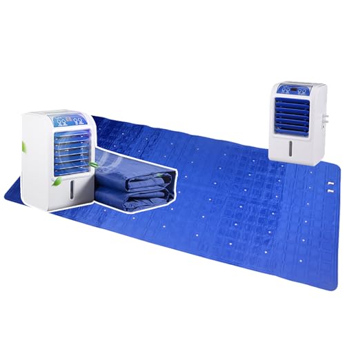 KRQDBCZ Elektrische wassergekühlte Matratze, (160×70CM), Wasser-Kühlmatratze, 1,7L Wassertank, mit Fernbedienung, Geräusch: 40dB, für Zuhause, Wohnheimzimmer, Wohnung, 160×70CM (Blue 160×70CM) von KRQDBCZ