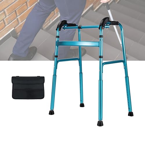 KRQDBCZ Faltbarer Leichter Gehrahmen zum Treppensteigen, Standardgehhilfe für das Treppensteigen mit 15 Höheneinstellmöglichkeiten, ideales Mobilitätshilfe für ältere Menschen und Senioren KRQDBCZ Faltbarer Leichter Gehrahmen zum Treppensteigen, Standardgehhilfe für das Treppensteigen mit 15 Höheneinstellmöglichkeiten, ideales Mobilitätshilfe für ältere Menschen und Senioren von KRQDBCZ