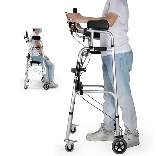 KRQDBCZ Faltgehwalker für Senioren, Leichter Standardgehwagen mit Handbremse und Armlehnenpolster, höhenverstellbare Gehhilfe für ältere Menschen, Behinderte und hilfsbedürftige Personen. KRQDBCZ Faltgehwalker für Senioren, Leichter Standardgehwagen mit Handbremse und Armlehnenpolster, höhenverstellbare Gehhilfe für ältere Menschen, Behinderte und hilfsbedürftige Personen. von KRQDBCZ