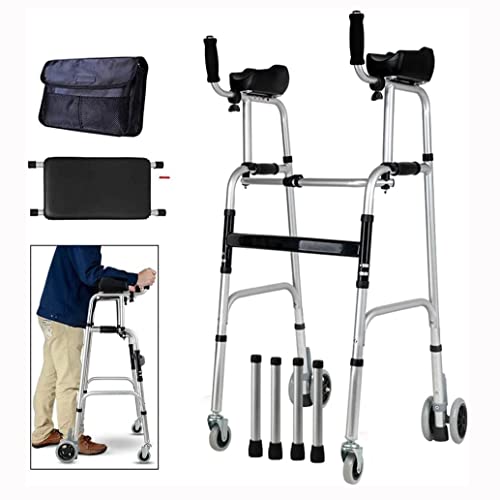 KRQDBCZ Leichter aufrechter Gehwagen, 7 Gänge verstellbare Höhe 80-95 cm, Faltbarer Stehgehwagen mit Armlehnen und Tragetasche, für ältere Senioren und Erwachsene KRQDBCZ Leichter aufrechter Gehwagen, 7 Gänge verstellbare Höhe 80-95 cm, Faltbarer Stehgehwagen mit Armlehnen und Tragetasche, für ältere Senioren und Erwachsene von KRQDBCZ