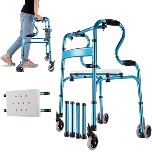 KRQDBCZ Rollmobiliar Gehhilfe mit Badewannenbrett, aufrechter Rollator mit Einstellbarer Höhe, Faltbare Gehhilfen für Senioren, Mobilitätshilfen Gehgestell zur Unterstützung im Alltag KRQDBCZ Rollmobiliar Gehhilfe mit Badewannenbrett, aufrechter Rollator mit Einstellbarer Höhe, Faltbare Gehhilfen für Senioren, Mobilitätshilfen Gehgestell zur Unterstützung im Alltag von KRQDBCZ