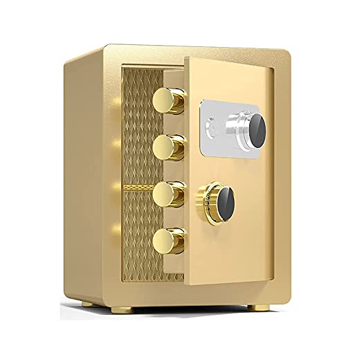 KRQDBCZ Starkbox, sichere und langlebige feuerfeste wasserdichte Box, Digitale Sicherheitsschrankschloss mit Passwort und Diebstahlschutz für Zuhause und Büro mit Einer Höhe (Gold 40 X 36 X 32cm) von KRQDBCZ