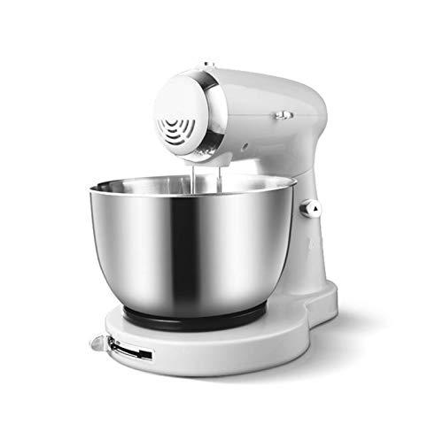 KRQDBCZ Teigmischer, Standmixer, Küchen-Elektromixer mit Teighaken, Schneebesen, 3,2L 350W 5-Gang Kippkopf- Lebensmittelmixer (White) von KRQDBCZ