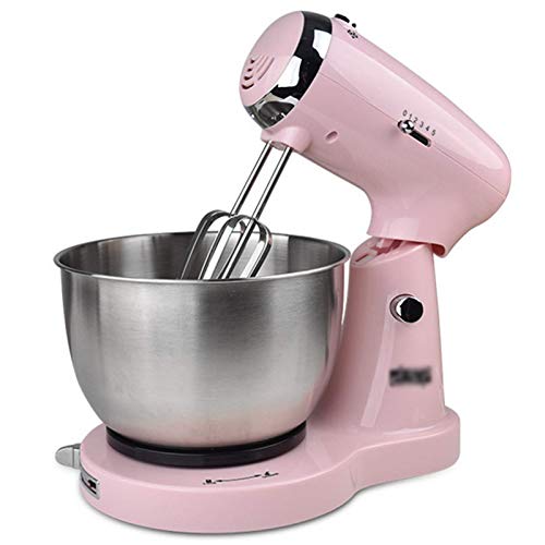 KRQDBCZ Teigmischer, Standmixer 350W, 5 Geschwindigkeiten 3,2L Lebensmittelmixer elektrischer Küchenmixer mit Teighaken, Schneebesen & Rührbesen aus Edelstahl Mischschüssel, Teigmischer, Rosa KRQDBCZ Teigmischer, Standmixer 350W, 5 Geschwindigkeiten 3,2L Lebensmittelmixer elektrischer Küchenmixer mit Teighaken, Schneebesen & Rührbesen aus Edelstahl Mischschüssel, Teigmischer, Rosa von KRQDBCZ