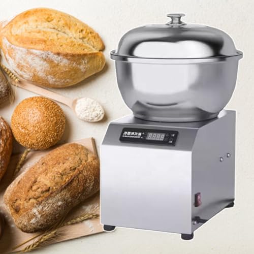KRQDBCZ Teigmischer, elektrischer Spiral-Mischer für das Kneten von Teig, 1800W mit Verstellbarer Geschwindigkeit, Edelstahl-Standmischer ideal für Teig, Salat, Creme-Zubereitung (8kg 110V) von KRQDBCZ