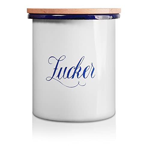 KRÜGER Emaille-Dose Husum Zucker 1,6 Liter - schnitt- und kratzfeste Aufbewahrungsbox mit Deckel - Silikondichtungsring für luftdichtes Verschließen - spülmaschinengeeignet KRÜGER Emaille-Dose Husum Zucker 1,6 Liter - schnitt- und kratzfeste Aufbewahrungsbox mit Deckel - Silikondichtungsring für luftdichtes Verschließen - spülmaschinengeeignet von KRÜGER