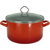 Fleischtopf 'Rom' 24 cm Emaille rot, geflammt Fleischtopf 'Rom' 24 cm Emaille rot, geflammt von KRÜGER
