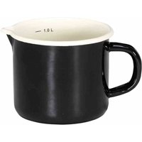 Milchtopf 'Triest' 12 cm mit Ausguss Emaille weiß von KRÜGER