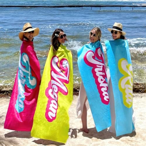 KRUI Personalisierten Strandtuch Mit Namen，Badetuch Strandtuch Groß，Badetuch Mikrofaser，Strandtuch Mikrofaser Personalisiert，Handtuch Dünn，Handtuch Mit Namen (100 * 200cm/39.4 * 78.7in) von KRUI