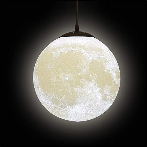 KRUIHAN 3D Mond Pendelleuchten Decken,Universum Planet Mond Deckenleuchte,Mondlampe Decke,Deckenlampe Mond,Hängelampe für Wohnzimmer Kinderzimmer Nachttisch Bar Restaurant,Nachtlamp Schlafzimmer,25cm von KRUIHAN