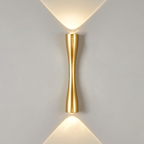 KRUIHAN Auf und Ab Wandleuchte Gold-Wandleuchte Moderne Metall-Innenwandleuchten LED-Wandleuchte Wandbeleuchtungskörper für Wohnbereich,Korridor,Neben,Schlafzimmer,Proch Lampe (35CM,Warmes Licht) von KRUIHAN