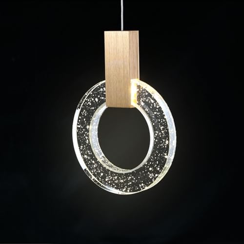 KRUIHAN Kronleuchter Kristall Modern,LED Kristall Deckenleuchte Pendelleuchte Gold,Hängelampe Schlafzimmer Wohnzimmer Hängeleuchte,Einer Ring Kristall Lampe von KRUIHAN