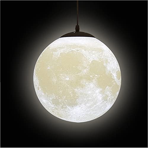 KRUIHAN 3D Drucken Mond Pendelleuchten Decken,Kreativ Universum Planet Mond Deckenleuchte,Nachtlampe,Mondlampe Decke,Deckenlampe Mond für Restaurant Bar Wohnzimmer Kinderzimmer Schlafzimmer,30cm von KRUIHAN