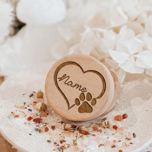 Aufbewahrungsbox für Tierhaare aus Holz, personalisierbar, personalisierbar, für Hunde, zum Speichern von Zähnen, Gedenkboxen für verlorene Haustiere, Gedenkgeschenke (C) von KRUIJHEU