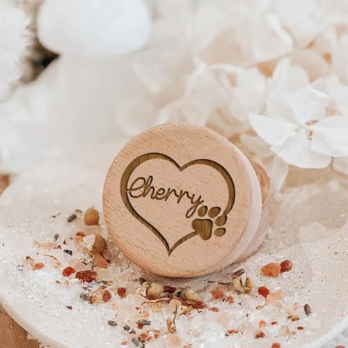 Aufbewahrungsbox für Tierhaare aus Holz, personalisierbar, personalisierbar, für Hunde, zum Speichern von Zähnen, Gedenkboxen für verlorene Haustiere, Gedenkgeschenke (D) von KRUIJHEU