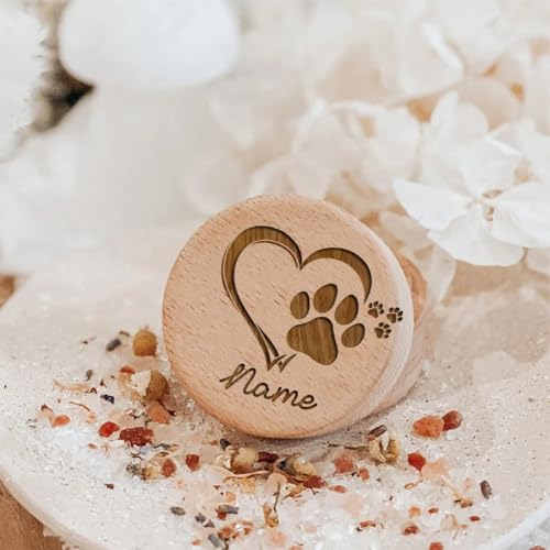 Aufbewahrungsbox für Tierhaare aus Holz, personalisierbar, personalisierbar, für Hunde, zum Speichern von Zähnen, Gedenkboxen für verlorene Haustiere, Gedenkgeschenke (H) von KRUIJHEU